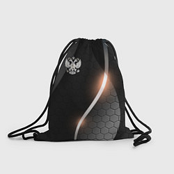 Рюкзак-мешок Герб России на темном фоне, цвет: 3D-принт