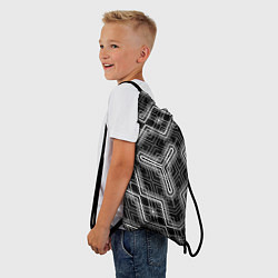 Рюкзак-мешок Черно-белый ассеметричный узор, цвет: 3D-принт — фото 2
