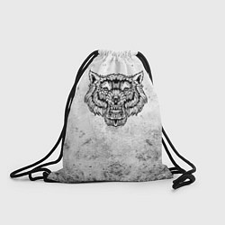 Рюкзак-мешок Черно-белый яростный волк, цвет: 3D-принт
