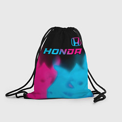 Рюкзак-мешок Honda - neon gradient: символ сверху, цвет: 3D-принт