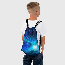 Рюкзак-мешок Звёздный космос чёрно-синий, цвет: 3D-принт — фото 2