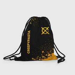 Рюкзак-мешок CreepyPasta - gold gradient: надпись, символ, цвет: 3D-принт
