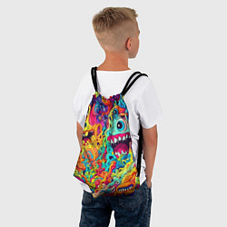 Рюкзак-мешок Космические зубастые чудовища, цвет: 3D-принт — фото 2