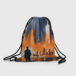 Рюкзак-мешок Мегаполис с силуэтом человека, цвет: 3D-принт