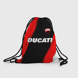 Рюкзак-мешок Ducati moto - красные полосы, цвет: 3D-принт