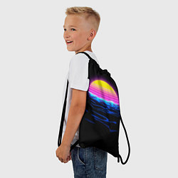 Рюкзак-мешок Неоновый закат - гранж, цвет: 3D-принт — фото 2