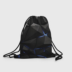Рюкзак-мешок Черные плиты с синим свечением, цвет: 3D-принт