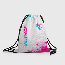 Рюкзак-мешок Sally Face neon gradient style: надпись, символ, цвет: 3D-принт