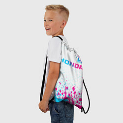 Рюкзак-мешок Honda neon gradient style: символ сверху, цвет: 3D-принт — фото 2