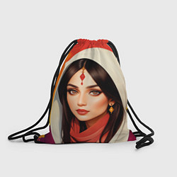 Рюкзак-мешок Нейросеть - индийская принцесса, цвет: 3D-принт