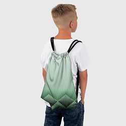 Рюкзак-мешок Зеленый градиент с ромбами, цвет: 3D-принт — фото 2