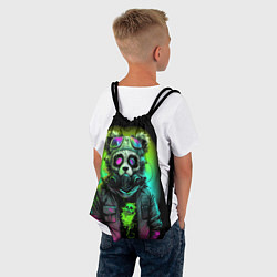 Рюкзак-мешок Панда киберпанк кислотный зеленый, цвет: 3D-принт — фото 2