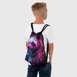Рюкзак-мешок Panda cyberpunk, цвет: 3D-принт — фото 2