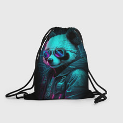 Рюкзак-мешок Панда в стиле киберпанк, цвет: 3D-принт