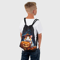 Рюкзак-мешок Хомяк в шляпе ведьмы и тыква на Хэллоуин, цвет: 3D-принт — фото 2