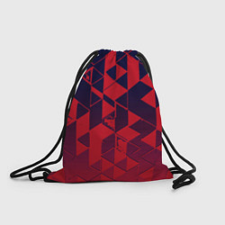 Рюкзак-мешок Сине-красный геометрия градиент, цвет: 3D-принт