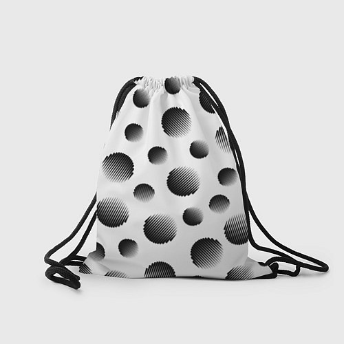 Мешок для обуви Черные полосатые шары на белом / 3D-принт – фото 2