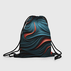 Рюкзак-мешок Сине-оранжевая абстрактная волна, цвет: 3D-принт