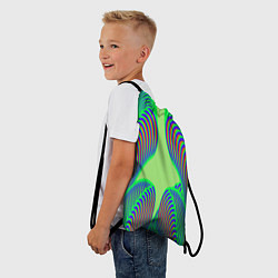 Рюкзак-мешок Сине-зеленые изгибы, цвет: 3D-принт — фото 2