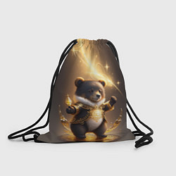 Рюкзак-мешок Бурый медвежонок с фонариком, цвет: 3D-принт