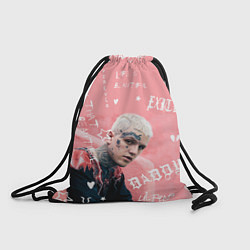 Рюкзак-мешок Lil Peep тату розовый, цвет: 3D-принт