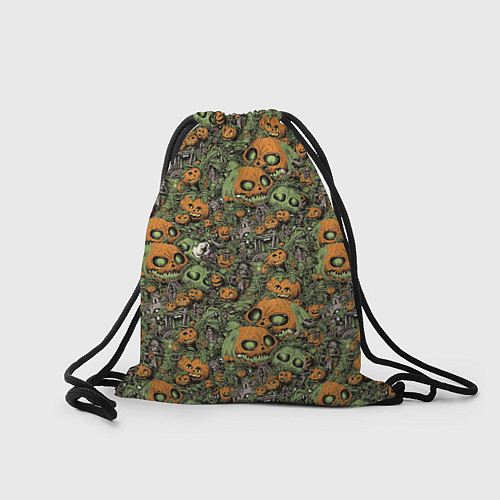 Мешок для обуви Страшный паттерн с тыквами / 3D-принт – фото 2