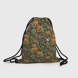 Рюкзак-мешок Страшный паттерн с тыквами, цвет: 3D-принт