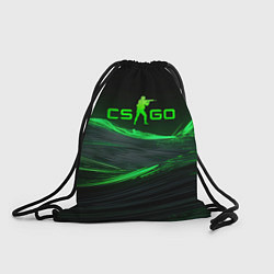 Рюкзак-мешок CSGO neon green logo, цвет: 3D-принт