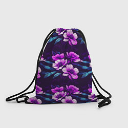 Рюкзак-мешок Цветы неон узор, цвет: 3D-принт