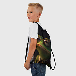 Рюкзак-мешок Лягушка Пепе в очках, цвет: 3D-принт — фото 2