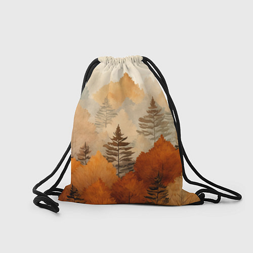 Мешок для обуви Осенний лес в оранжевых тонах / 3D-принт – фото 2