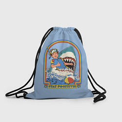 Рюкзак-мешок Хищная акула водолаз - будь позитивным, цвет: 3D-принт