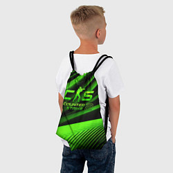 Рюкзак-мешок CS2 Counter strike green logo, цвет: 3D-принт — фото 2