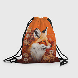 Рюкзак-мешок Лисёнок в цветах, цвет: 3D-принт