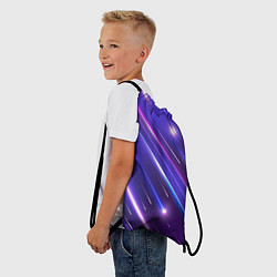 Рюкзак-мешок Неоновый звездопад - полосы, цвет: 3D-принт — фото 2