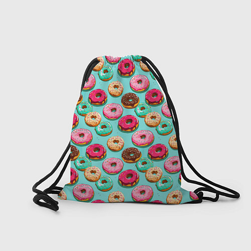 Мешок для обуви Разноцветные пончики паттерн / 3D-принт – фото 2