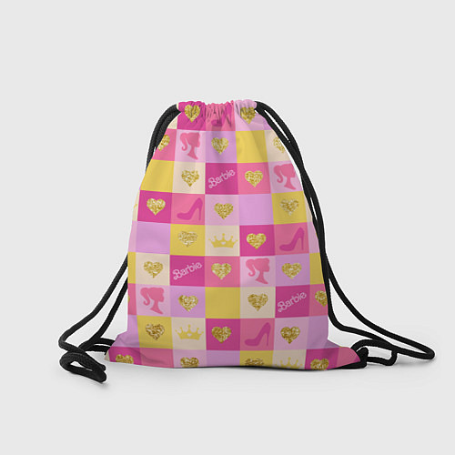 Мешок для обуви Барби: желтые и розовые квадраты паттерн / 3D-принт – фото 2