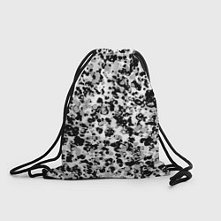 Рюкзак-мешок Пятнистый чёрно-серый паттерн, цвет: 3D-принт