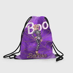 Рюкзак-мешок Барби в костюме скелета: паутина и фиолетовый дым, цвет: 3D-принт