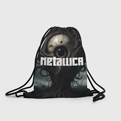 Рюкзак-мешок Металлика на фоне одноглазого рок монстра, цвет: 3D-принт