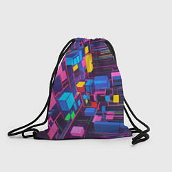 Рюкзак-мешок Пространство с кубами, цвет: 3D-принт