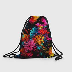 Рюкзак-мешок Краски и цветы, цвет: 3D-принт