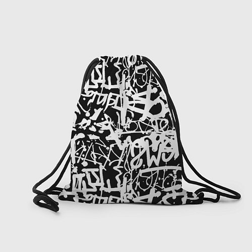 Мешок для обуви Граффити черно-белый паттерн / 3D-принт – фото 2