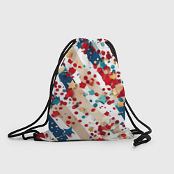 Рюкзак-мешок Новогодние линии красный синий, цвет: 3D-принт