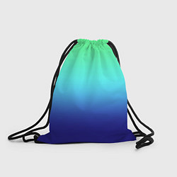 Рюкзак-мешок Градиент зелёно-синий, цвет: 3D-принт