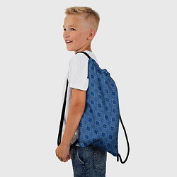 Рюкзак-мешок Клетчатый серо-синий, цвет: 3D-принт — фото 2