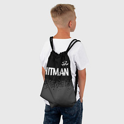 Рюкзак-мешок Hitman glitch на темном фоне: символ сверху, цвет: 3D-принт — фото 2