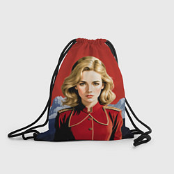 Рюкзак-мешок Девушка в красной униформе, цвет: 3D-принт