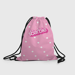 Рюкзак-мешок Барби - белый горошек на розовом, цвет: 3D-принт