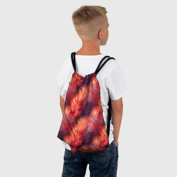 Рюкзак-мешок Красный мех паттерн, цвет: 3D-принт — фото 2